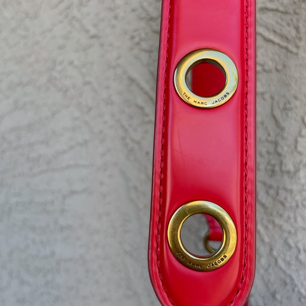 MARC JACOBS Red Smooth Leather Crossbody Flap Satchel Downtown Shoulder Bag - Picture 8 of 17